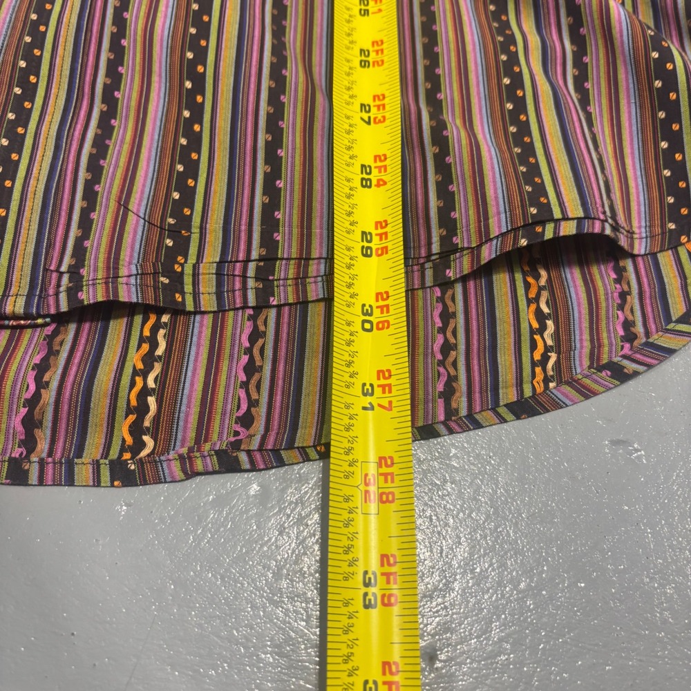 Robert Graham Mens XL Long Sleeve Striped Button Down Shirt Paisley Cuffs - Picture 6 of 7